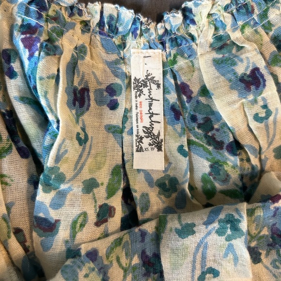 Free People Intimately Instant Crush Printed Tank in Ivory Blue Flowers - Picture 7 of 7